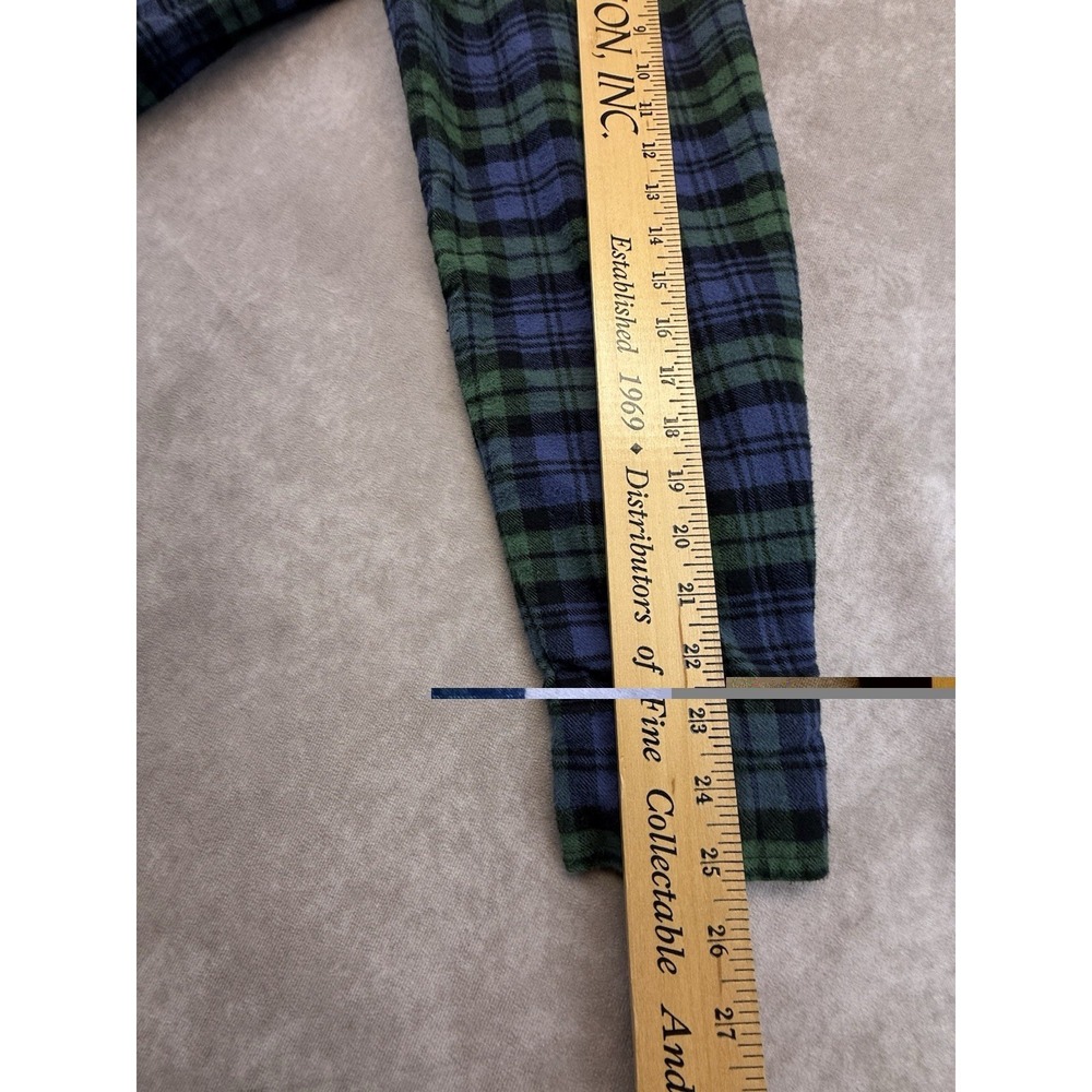 Vermont Flannel Co Mens XL Button Up Shirt Blue Green Plaid Cotton USA Heavy - Picture 11 of 11